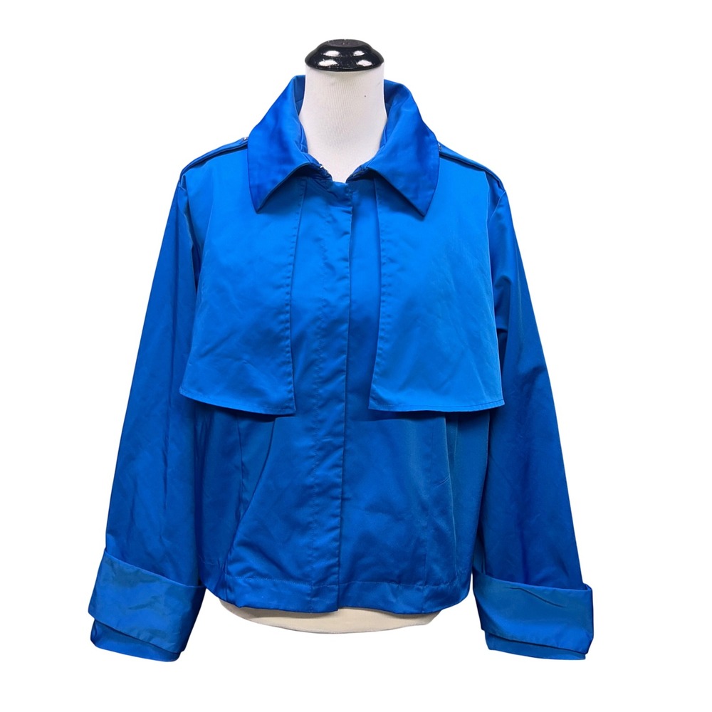 Target Black History Month Jacket Womens 1X Blue Cropped Trench Utilitarian